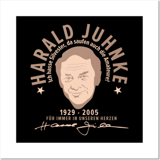 Harald Juhnke Portrait Logo - „Ich hasse Silvester“ Quote Design Posters and Art